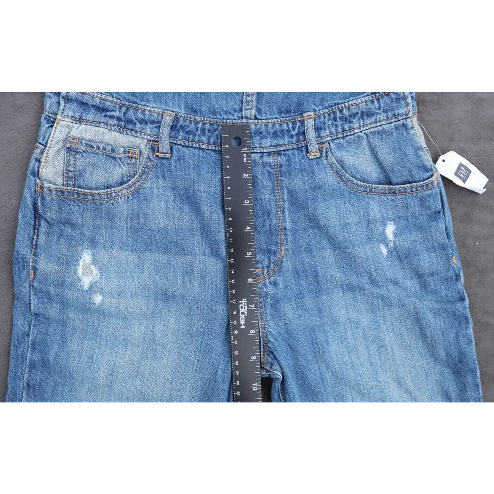 GAP denim overalls girls size XXL Inseam 28”. Unique and Distressed